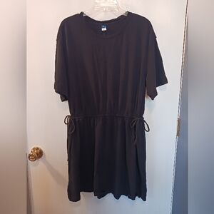 Old Navy Mini Dress Tunic Women XL Cotton Black EUC Stretchy CUTE&COMFY